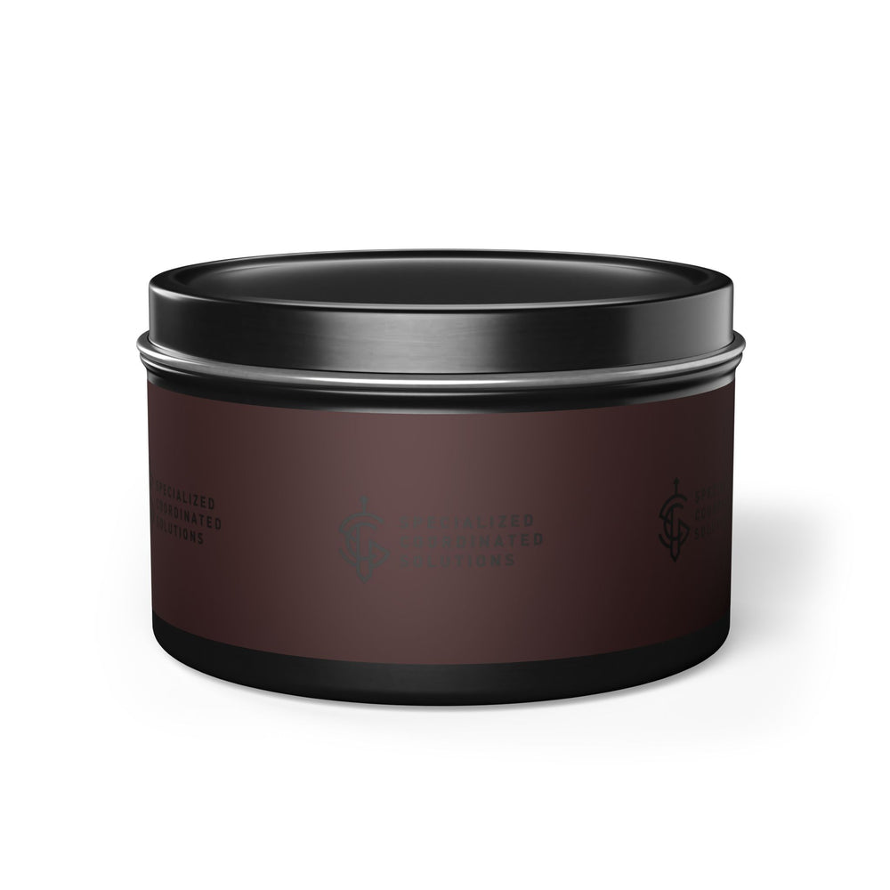 SCS Aromatic Tin Candle — Luxe Scented Travel Candle in Sleek Tin and Subdued Label