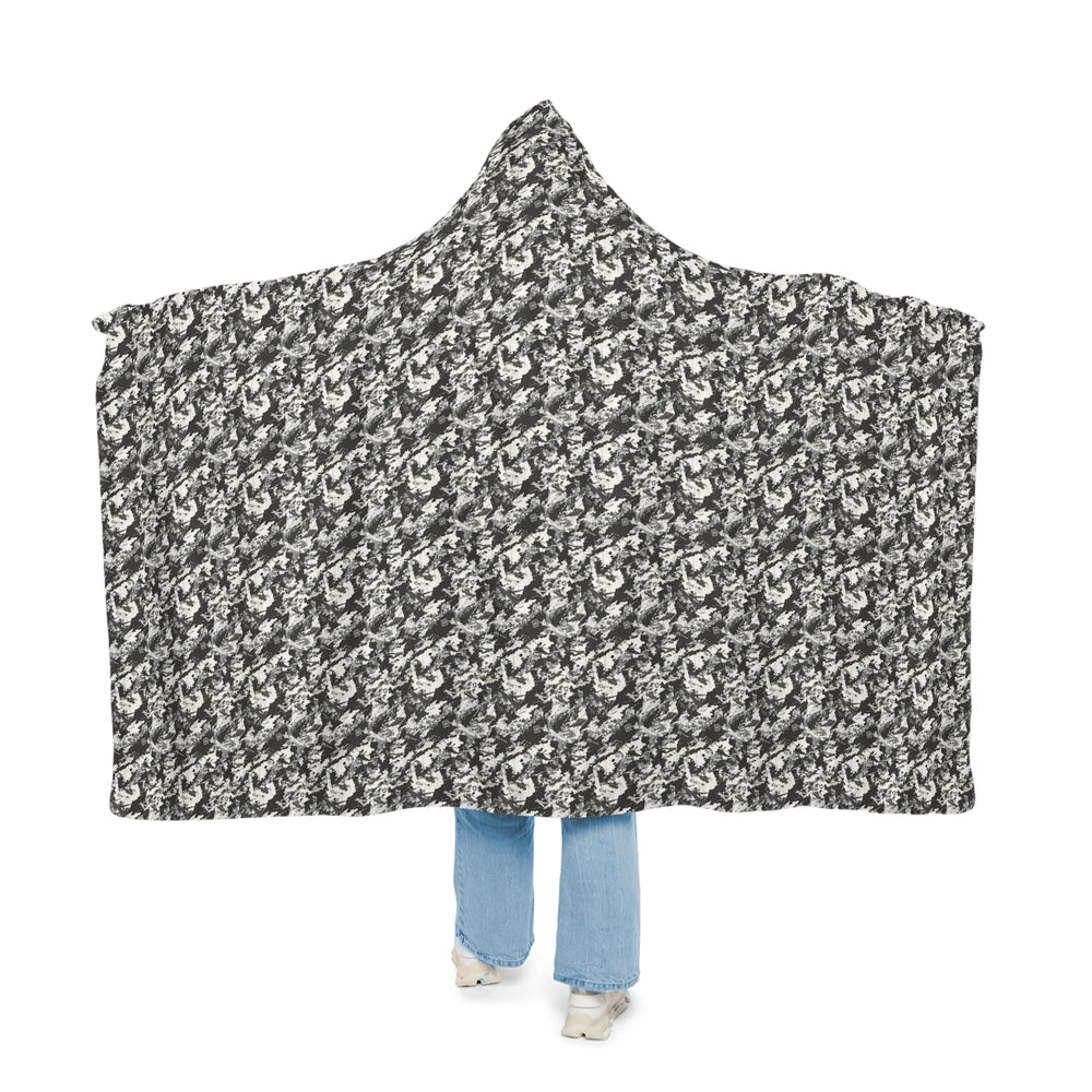 Cozy Hooded Snuggle Blanket — Black & White Camo Pattern - Equippage.com