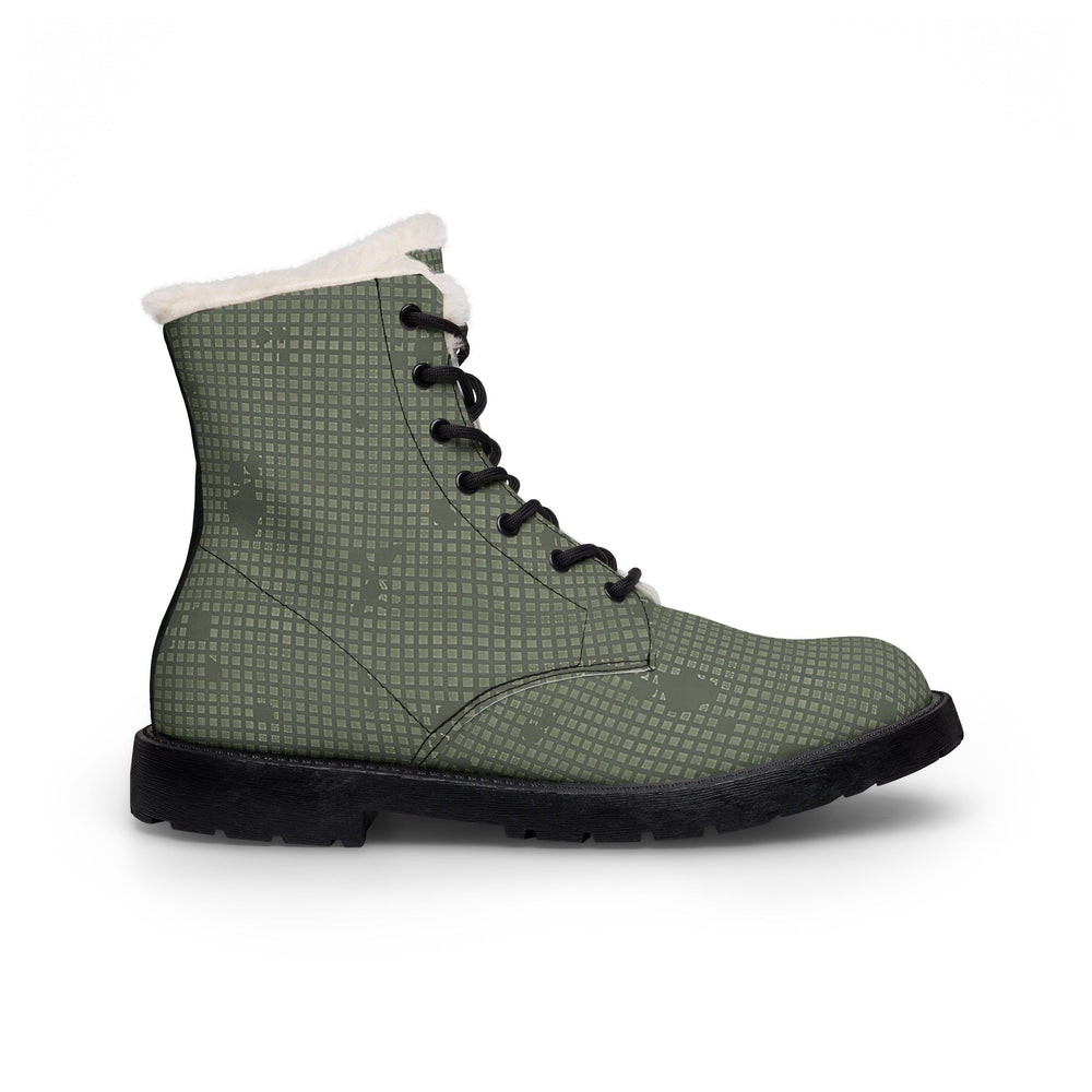 US Desert Night Camo Men's Fur and Leather Boots