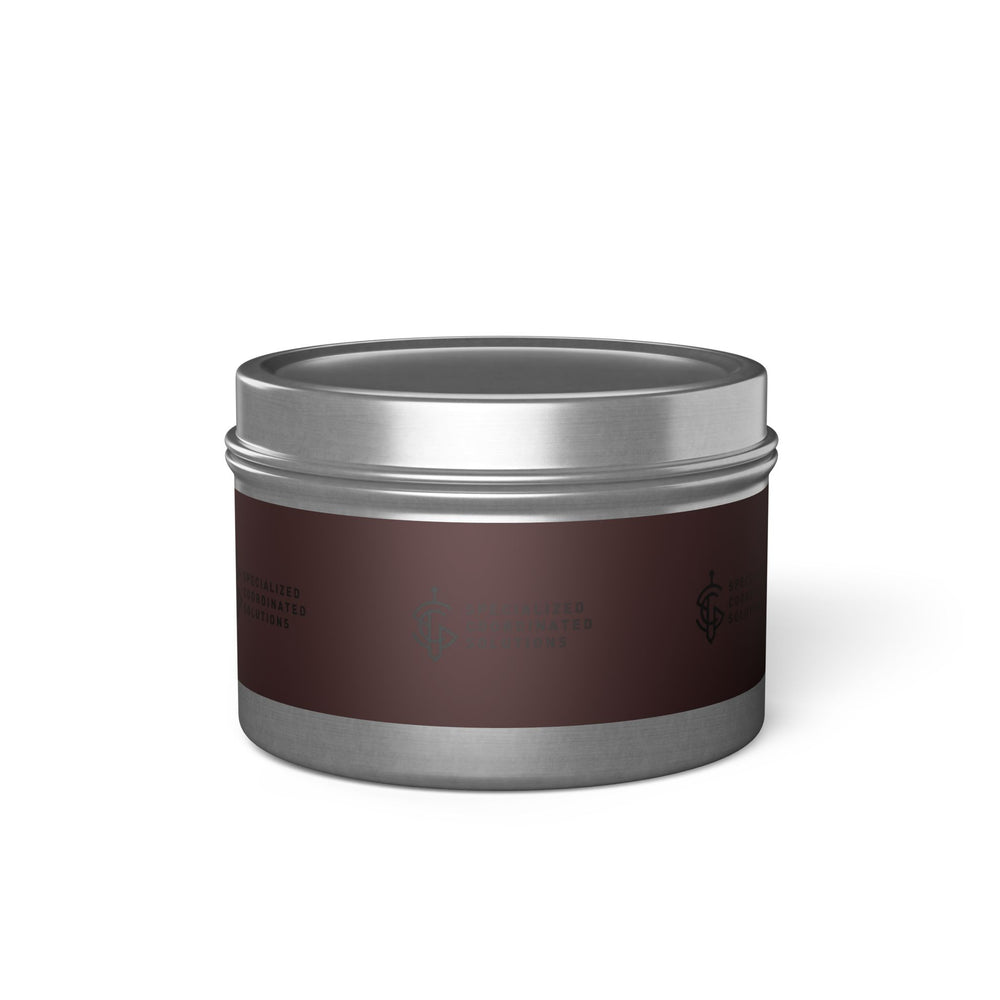 SCS Aromatic Tin Candle — Luxe Scented Travel Candle in Sleek Tin and Subdued Label