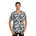 Men's Camo Baseball Jersey — Black & White Abstract All-Over Print - Equippage.com