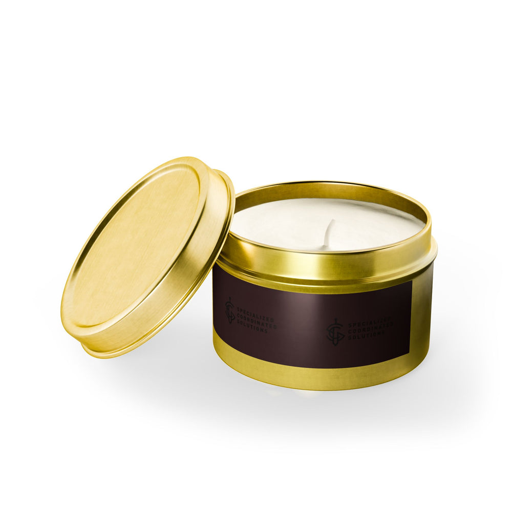 SCS Aromatic Tin Candle — Luxe Scented Travel Candle in Sleek Tin and Subdued Label