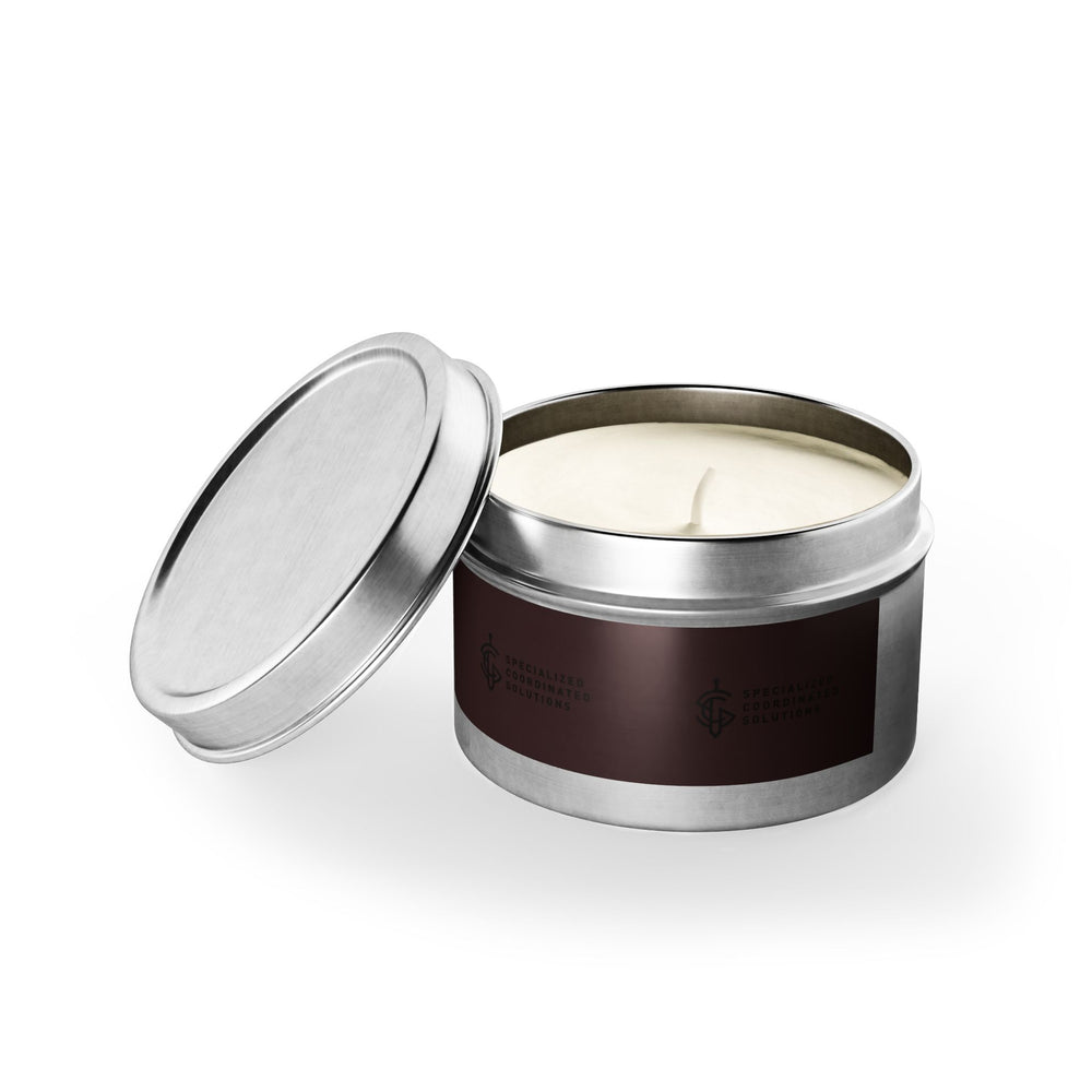 SCS Aromatic Tin Candle — Luxe Scented Travel Candle in Sleek Tin and Subdued Label