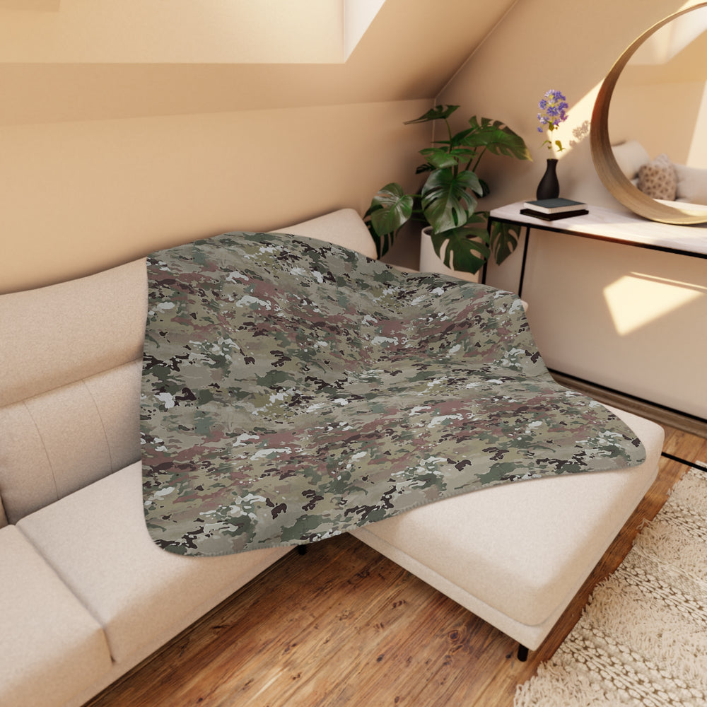 Scorpion Camouflage Tan Sherpa Blanket By Equippage.com