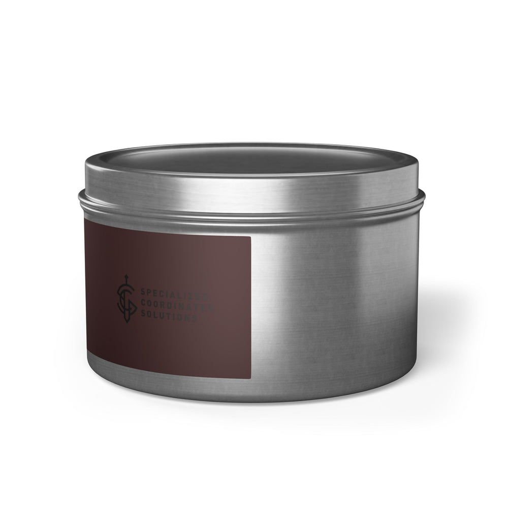 SCS Aromatic Tin Candle — Luxe Scented Travel Candle in Sleek Tin and Subdued Label