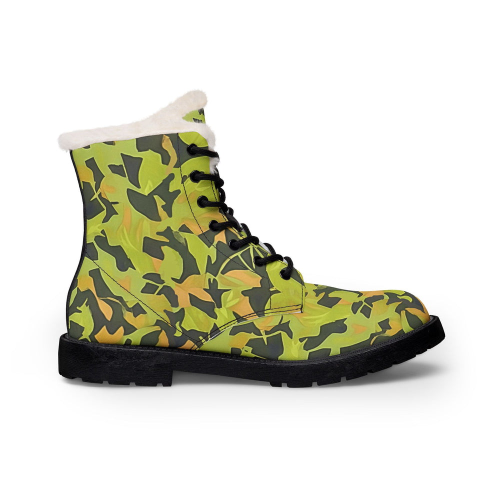 Cuban Elm Leaf Camo Men's Fur and Leather Boots