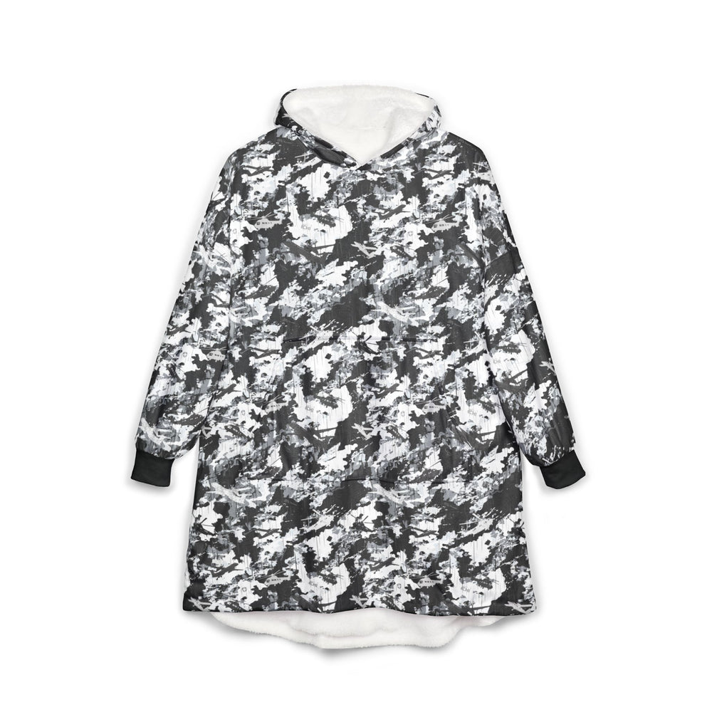 PRESS Camo Unisex Hooded Blanket — Cozy Oversized Camouflage Sherpa Hoodie