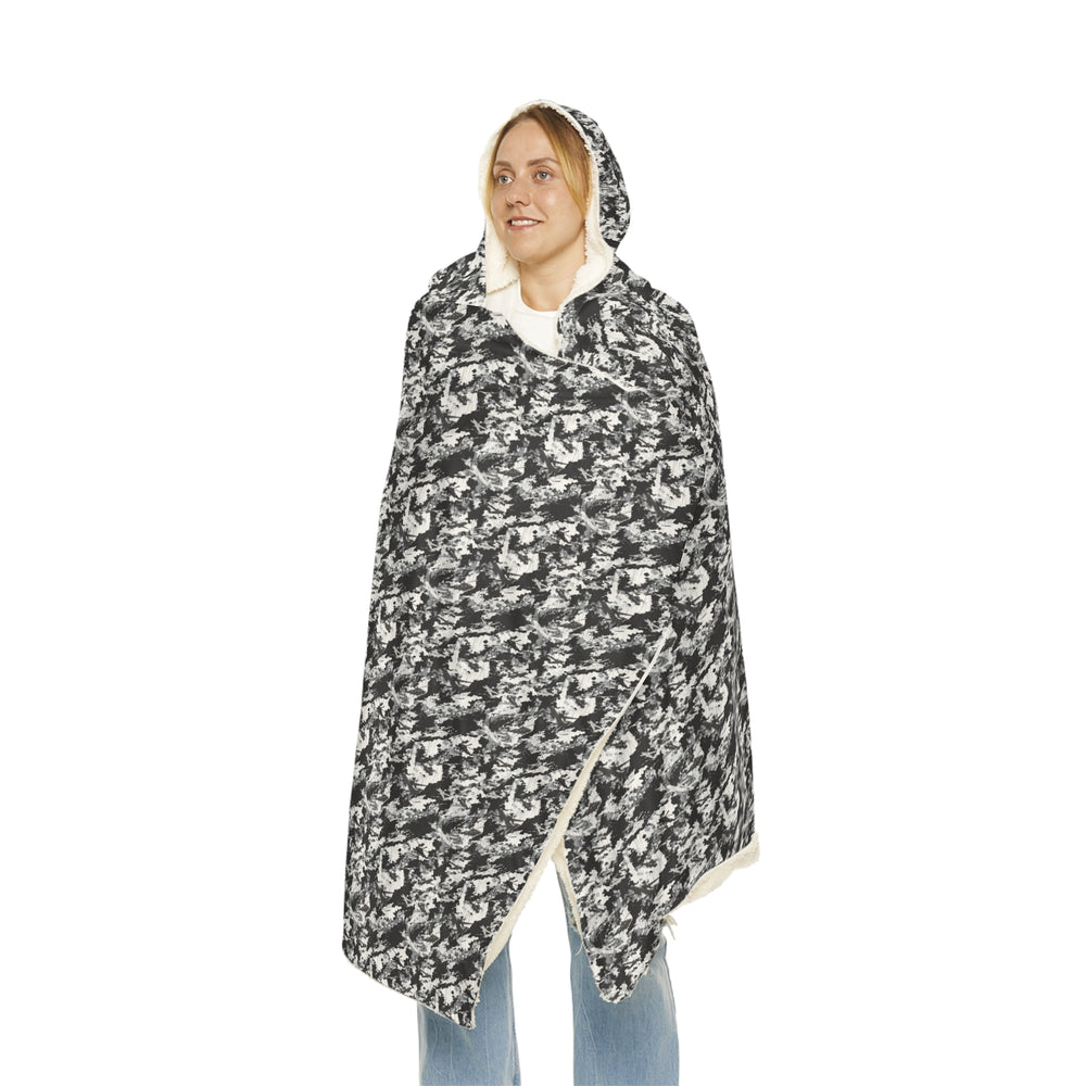 PRESS Camo Snuggle Blanket – Hooded Throw for Aircraft Home, Travel & Gifts