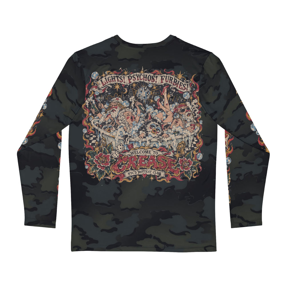 Crease NYC's Hottest Club Black Camo Long Sleeve Shirt