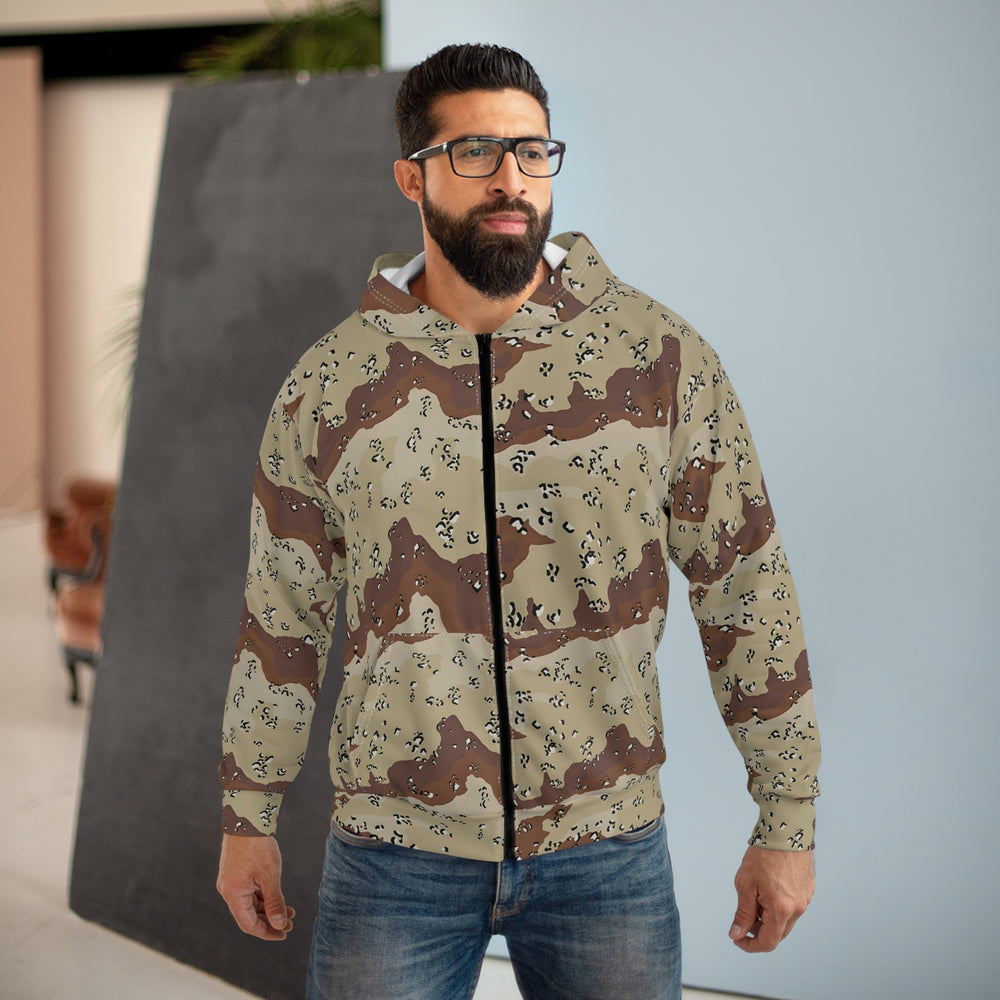 Chocolate Chip Desert Camo Unisex Zip Hoodie