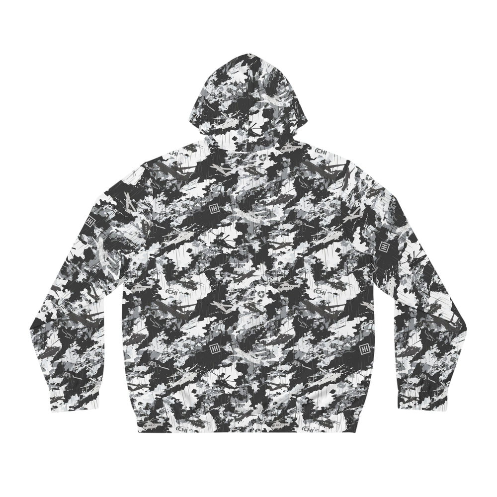 Monochrome Brushstroke Camo Zip Hoodie - Equippage.com