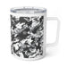 10oz Insulated Coffee Mug — Black & White Camouflage Design - Equippage.com