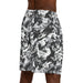 Men's Jogger Shorts — Black & White Camo AOP - Equippage.com