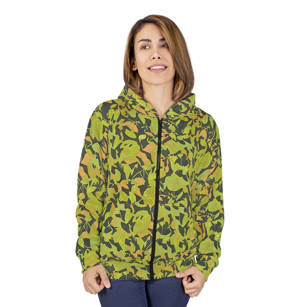 Cuban Elm Leaf Camo Unisex Zip Hoodie
