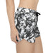 Women's Black & White Camo Athletic Shorts — All-Over Print Casual Lounge Shorts - Equippage.com