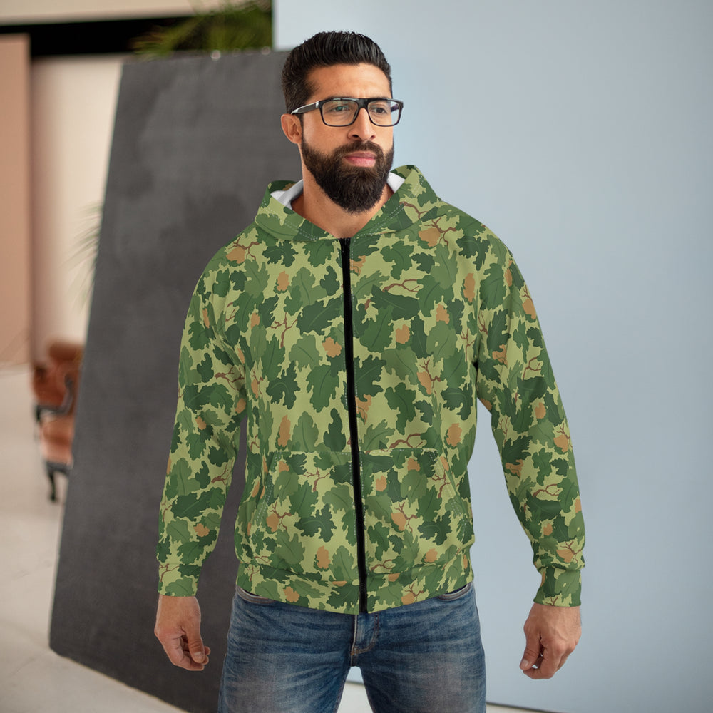 US Mitchell Wine Leaf Camo Unisex Zip Hoodie