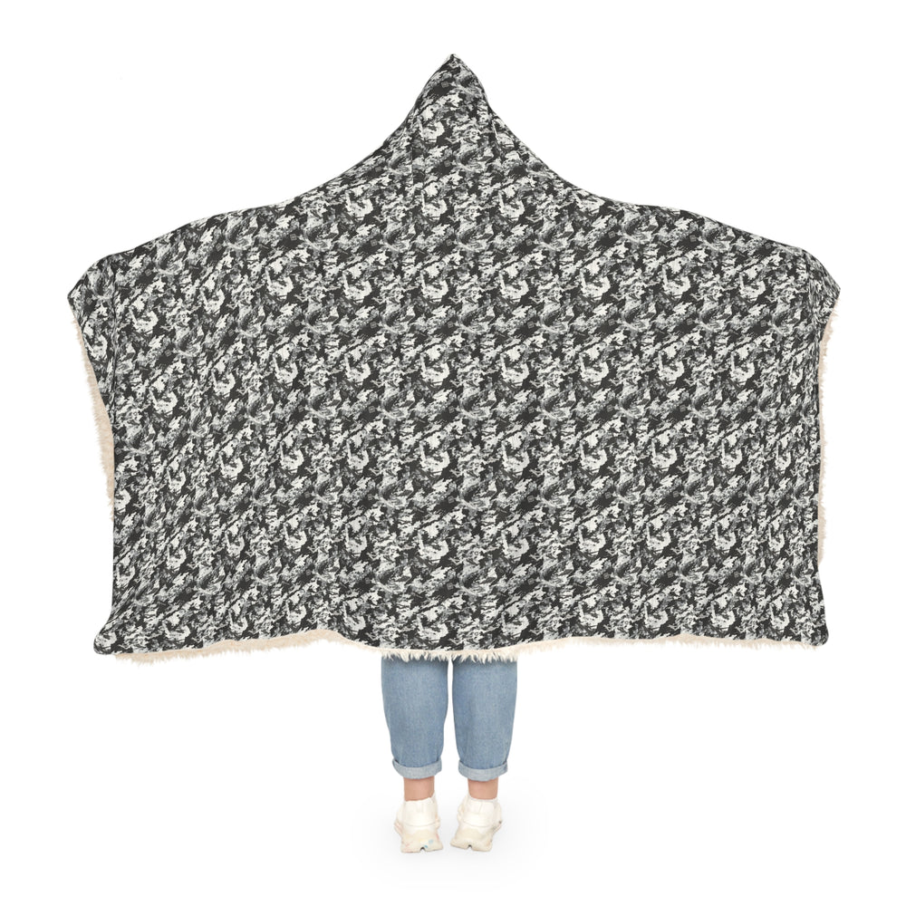 Cozy Hooded Snuggle Blanket — Black & White Camo Pattern - Equippage.com