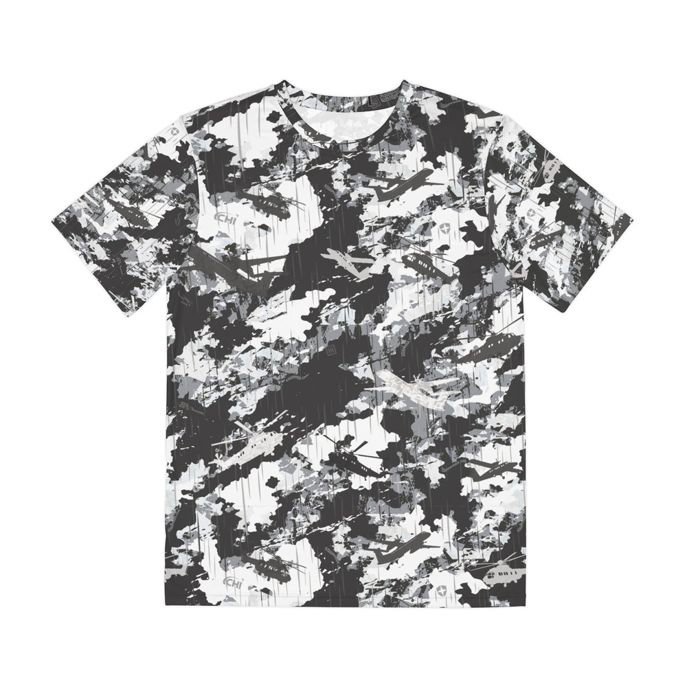 PRESS Camo Men's Grey/Black/White Camouflage Tee Aircraft
