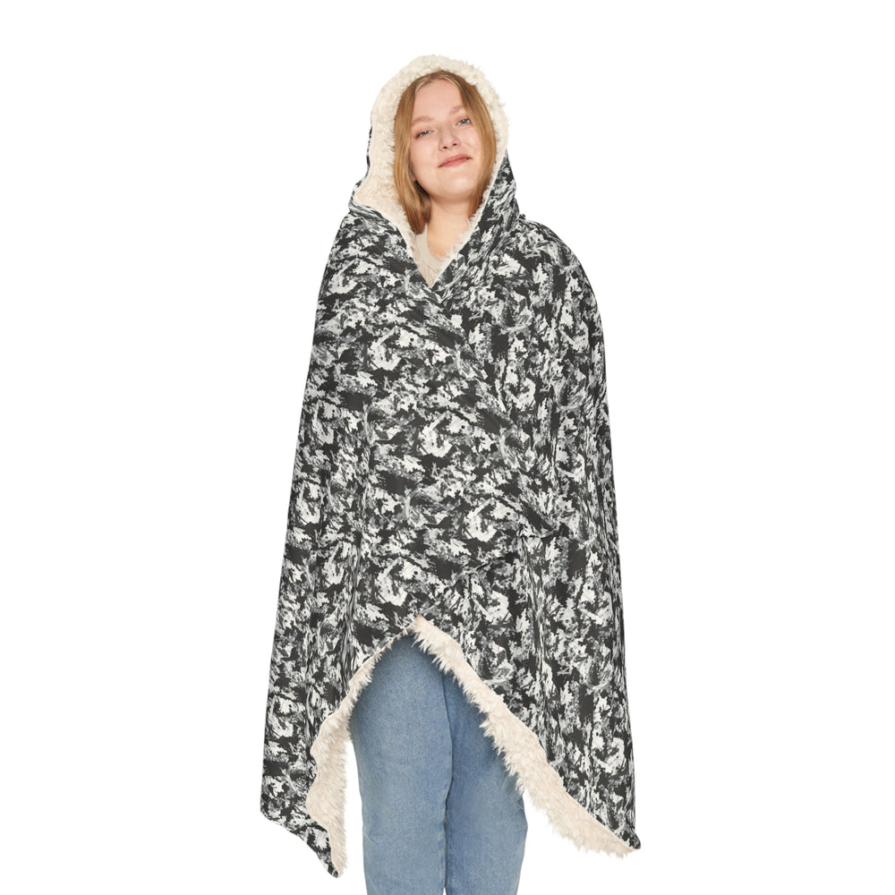 PRESS Camo Snuggle Blanket – Hooded Throw for Aircraft Home, Travel & Gifts