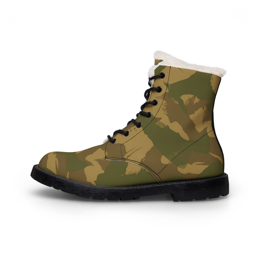 British Denison Airborne Camo Men's Fur and Leather Boots