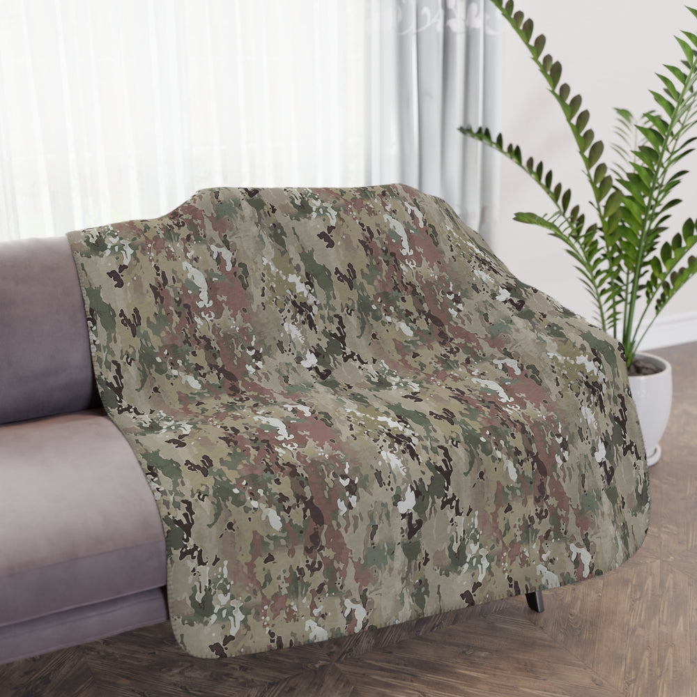 Scorpion Camouflage Tan Sherpa Blanket By Equippage.com