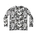 Women's V-Neck Long Sleeve Shirt - Black & White All-Over Print - Equippage.com