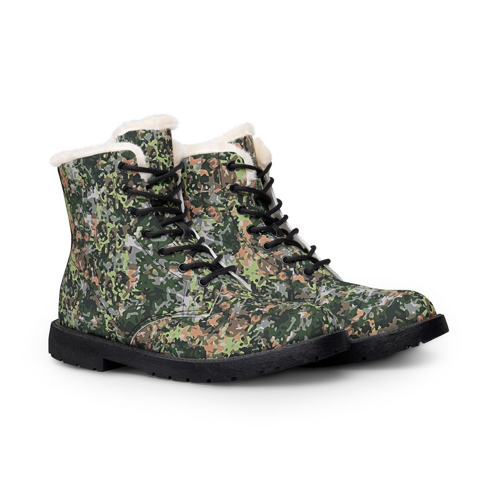 Dutch NFP Green Camo Men's Fur and Leather Boots