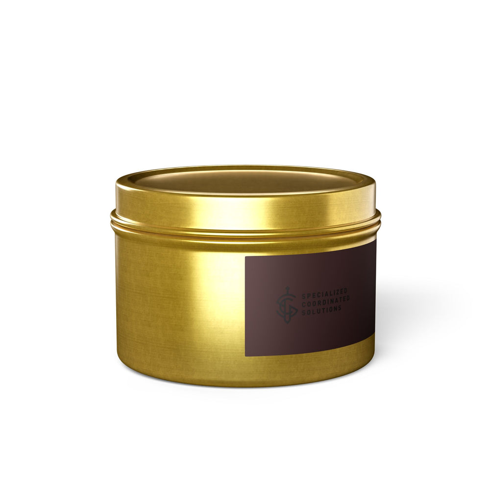 SCS Aromatic Tin Candle — Luxe Scented Travel Candle in Sleek Tin and Subdued Label