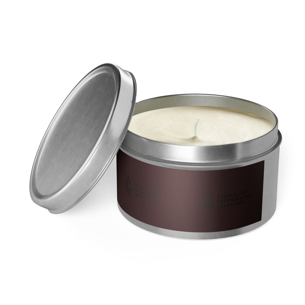 SCS Aromatic Tin Candle — Luxe Scented Travel Candle in Sleek Tin and Subdued Label