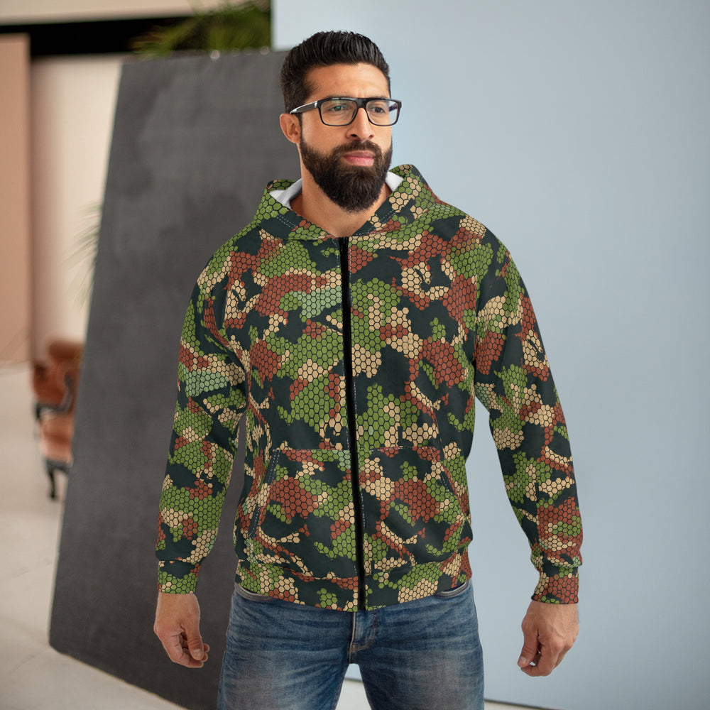 Columbian Chameleon Bicentennial Camo Unisex Zip Hoodie