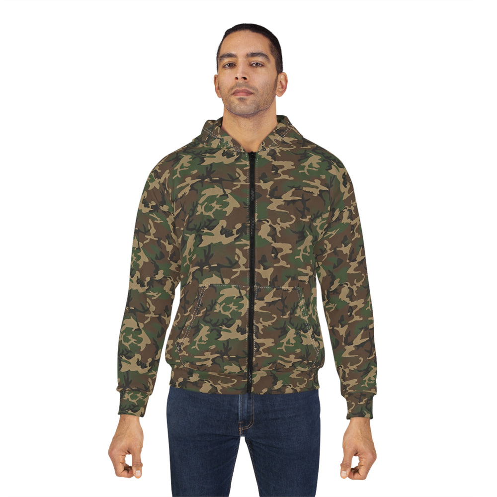 US M81 Woodland Camo Unisex Zip Hoodie