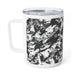 10oz Insulated Coffee Mug — Black & White Camouflage Design - Equippage.com
