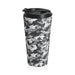 Monochrome Camo Stainless Steel Travel Mug — Insulated Black & White Pattern - Equippage.com