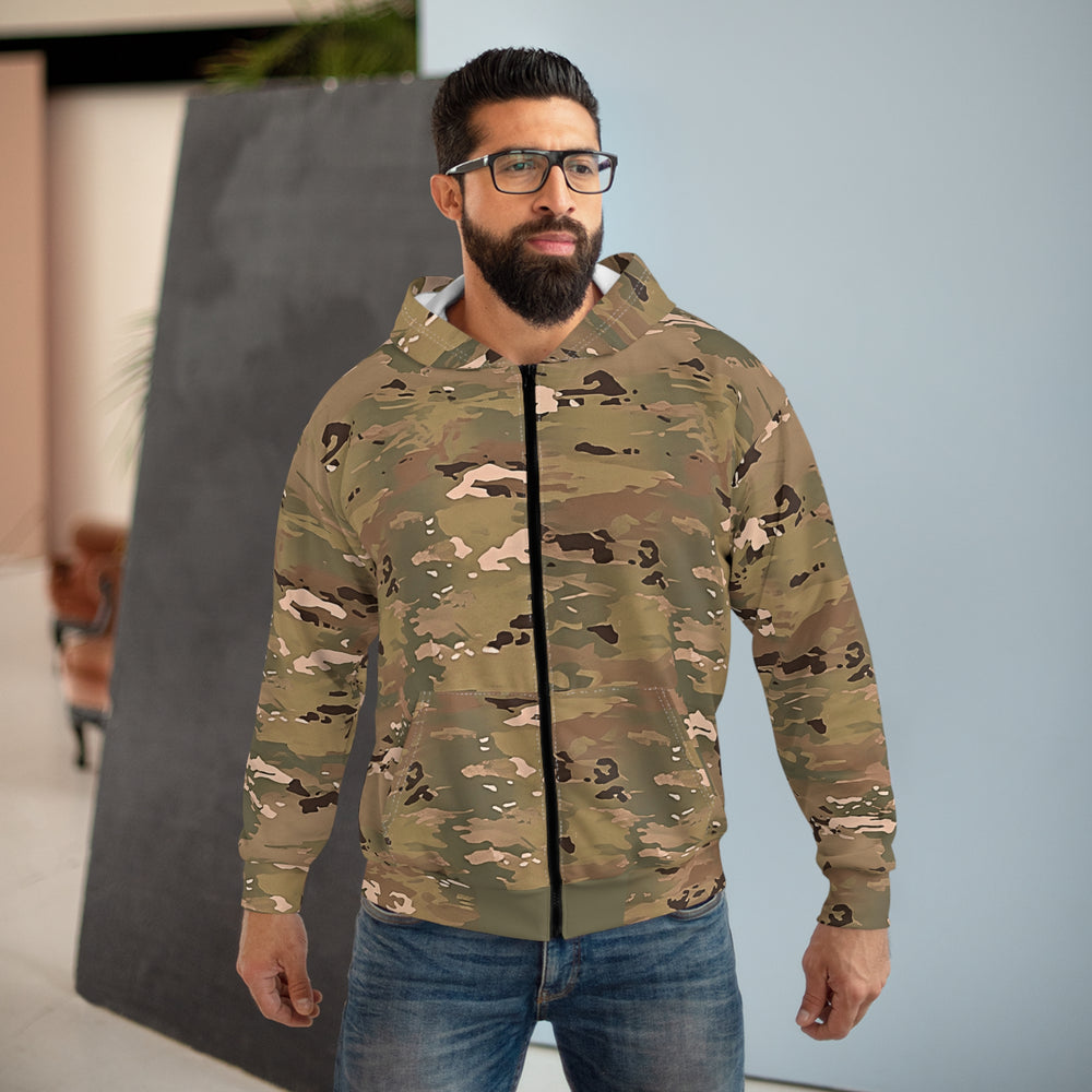 Scorpion W2 Camouflage Zip Hoodie — All-Over Camo Full-Zip Jacket