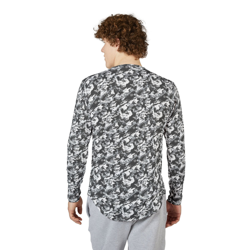 Men’s UV Long-Sleeve Shirt — Grey Marble Camo Sun Protection - Equippage.com