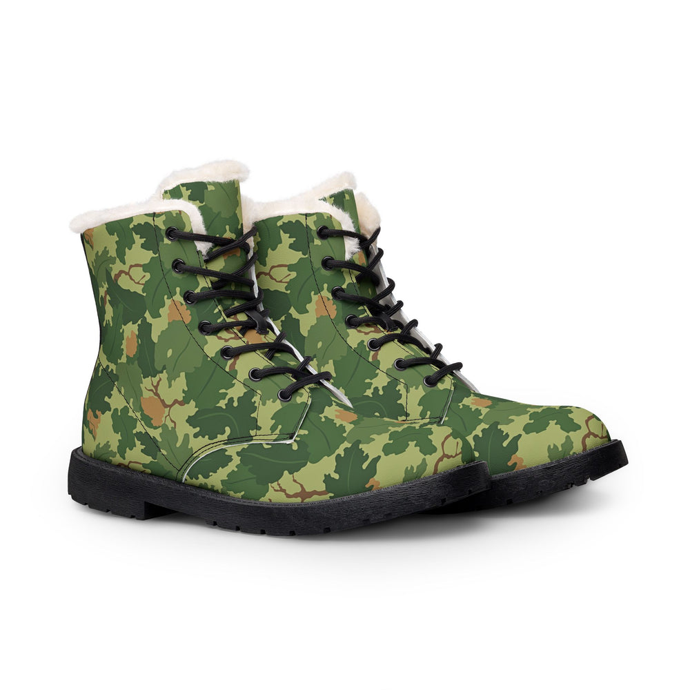 US Mitchell Wine Leaf Camo Men's Fur and Leather Boots
