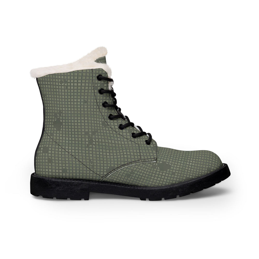 US Desert Night Camo Men's Fur and Leather Boots
