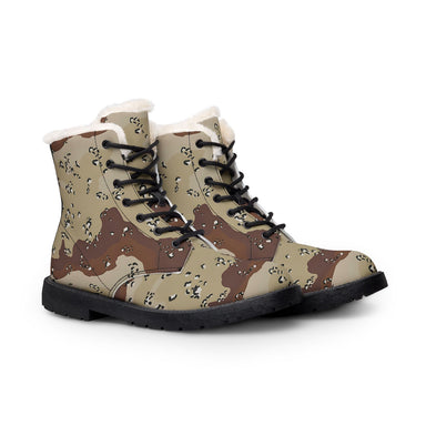 Chocolate Chip Desert Camo Men's Fur and Leather Boots - Equippage.com