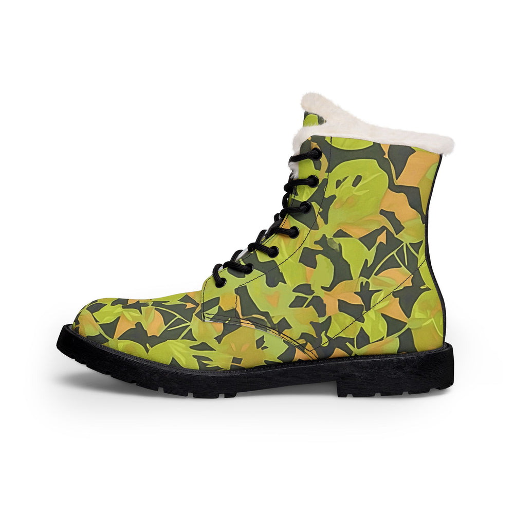 Cuban Elm Leaf Camo Men's Fur and Leather Boots