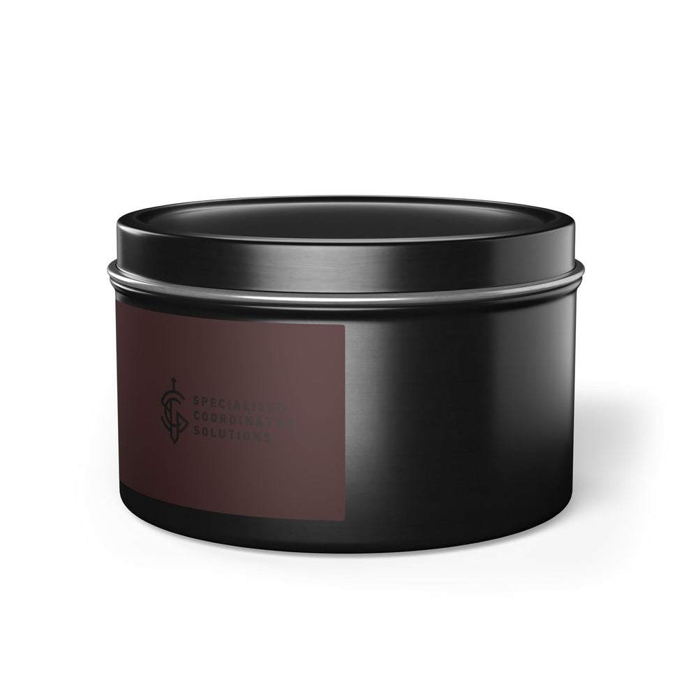 SCS Aromatic Tin Candle — Luxe Scented Travel Candle in Sleek Tin and Subdued Label