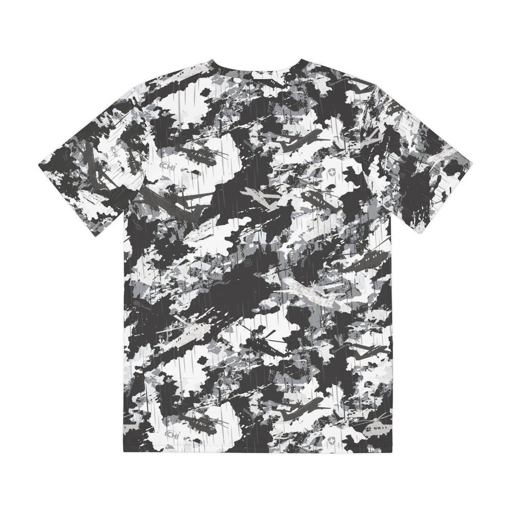 PRESS Camo Men's Grey/Black/White Camouflage Tee Aircraft