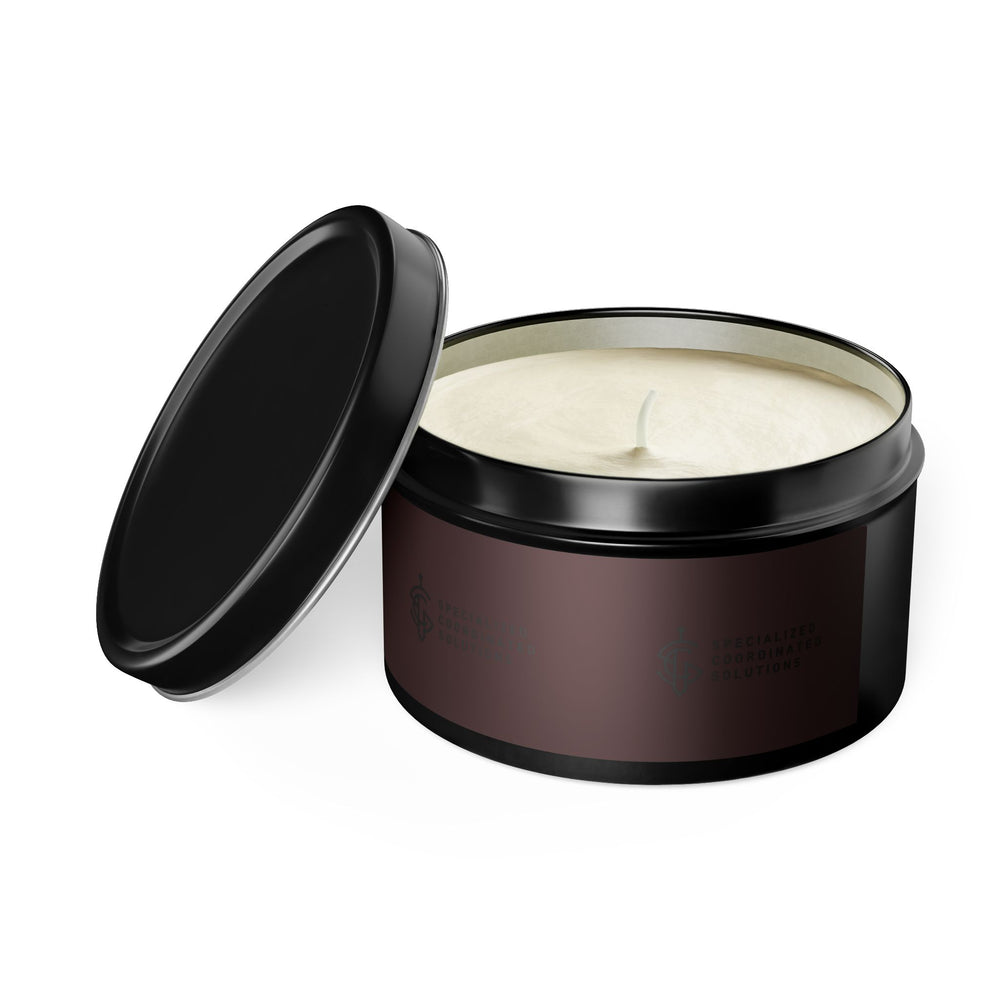 SCS Aromatic Tin Candle — Luxe Scented Travel Candle in Sleek Tin and Subdued Label
