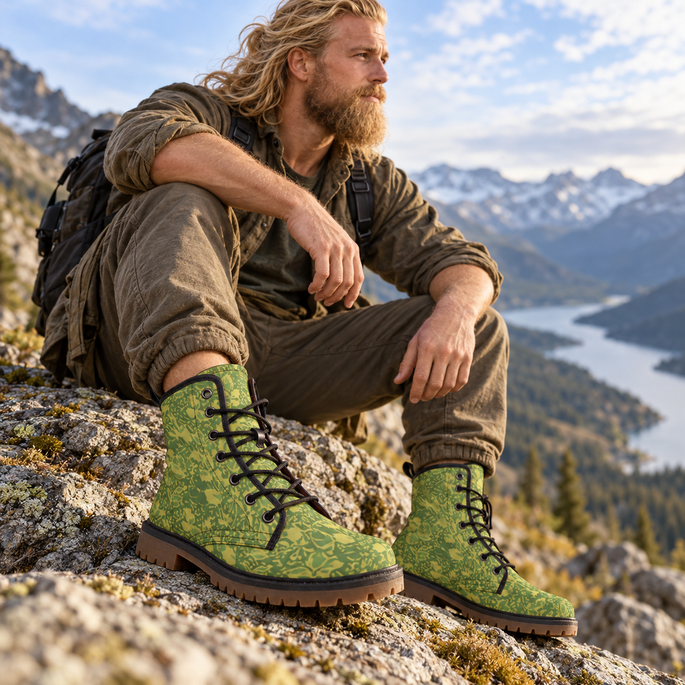 Romanian M1990 Leaf Camo Men's Martin Short Boots