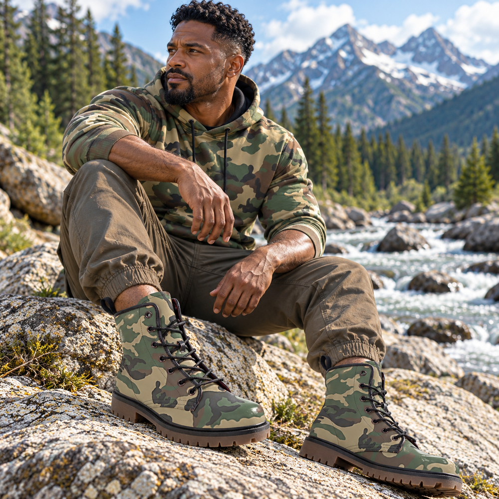 US M81 Woodland Camo Men's Martin Short Boots