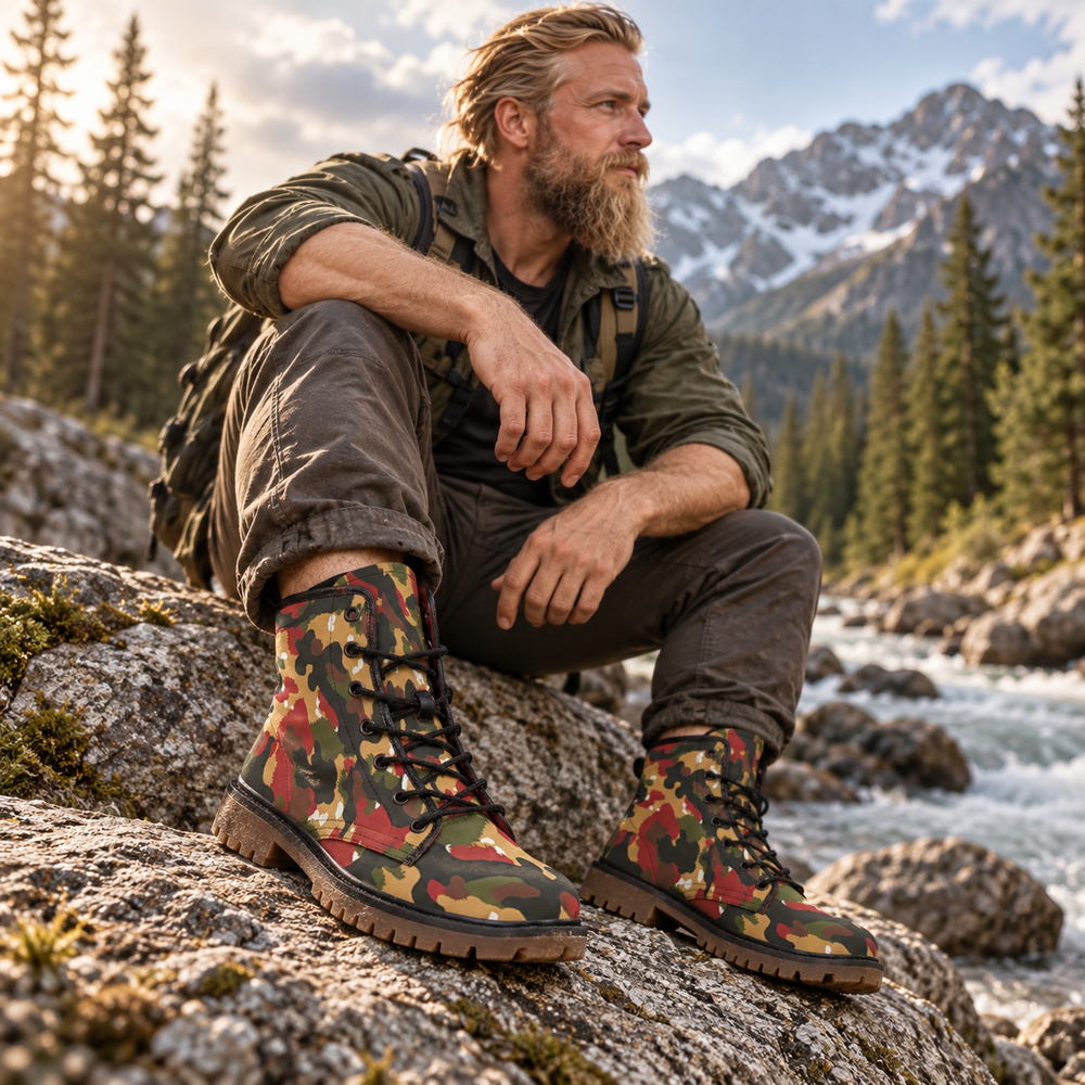 Swiss Taz 83 Alpenflage Camo Men's Martin Short Boots - Equippage.com