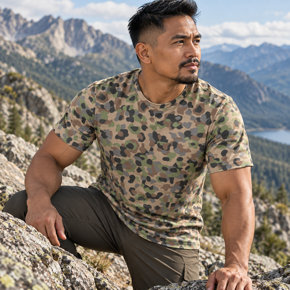 Austrian Pea Dot Camo Men's O-Neck T-Shirt | 190GSM Cotton - Equippage.com