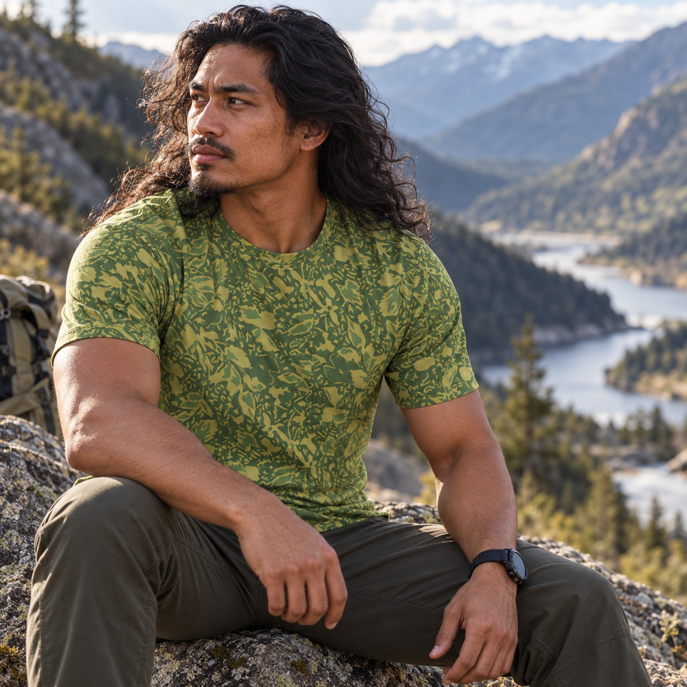 Romanian M1990 Leaf Camo Men's O-Neck T-Shirt | 190GSM Cotton