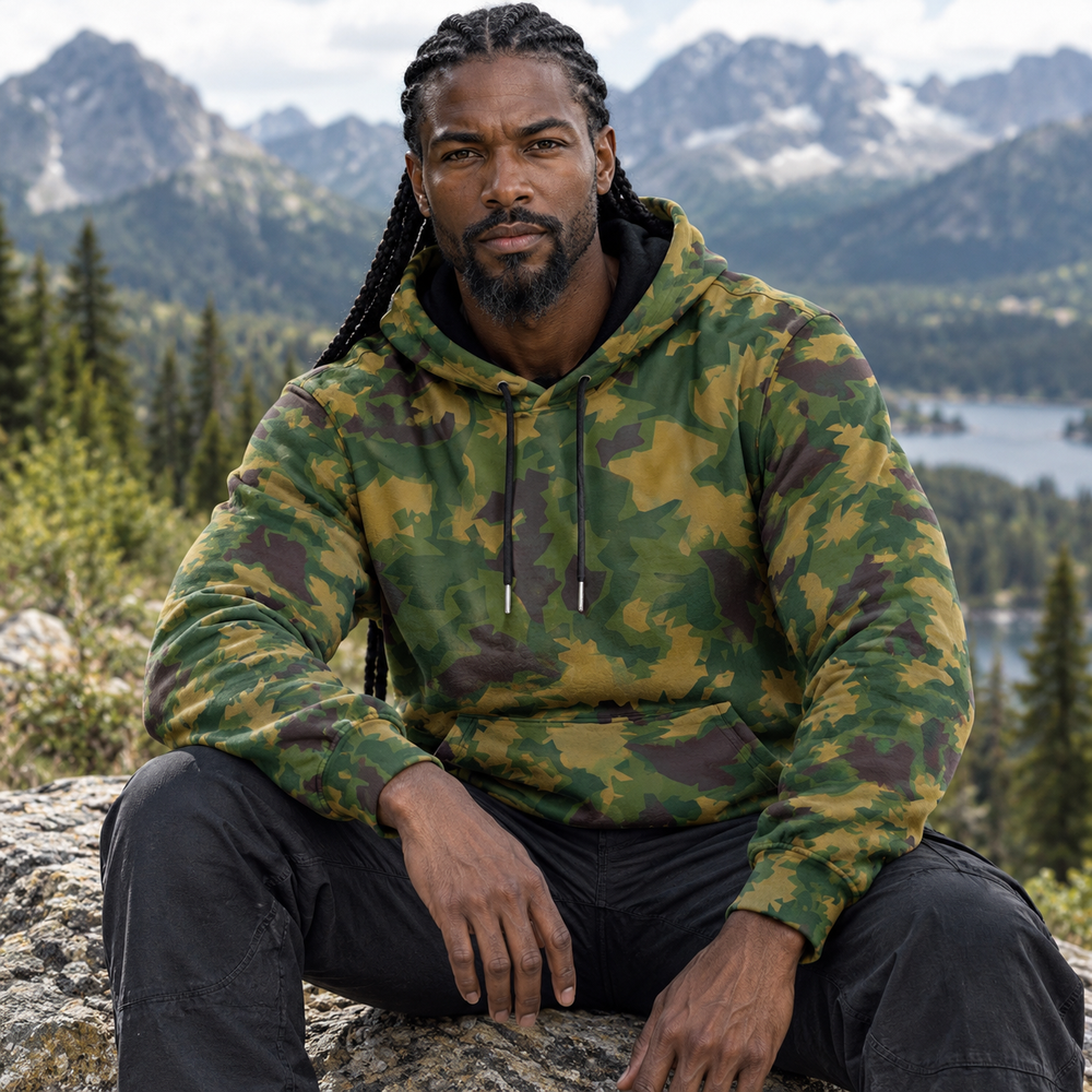 Hungarian Leaf Camo Men's Thicken Pullover Hoodie