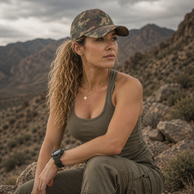 US M81 Woodland All-Over Print Peaked Cap With Box - Equippage.com