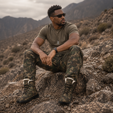 US M81 Woodland Camo Men's Fur and Leather Boots - Equippage.com